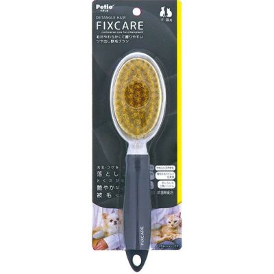 【同梱不可】【6個セット】ペティオ FIXCARE　毛がやわらかくて握りやすい　ツヤ出し獣毛ブラシ