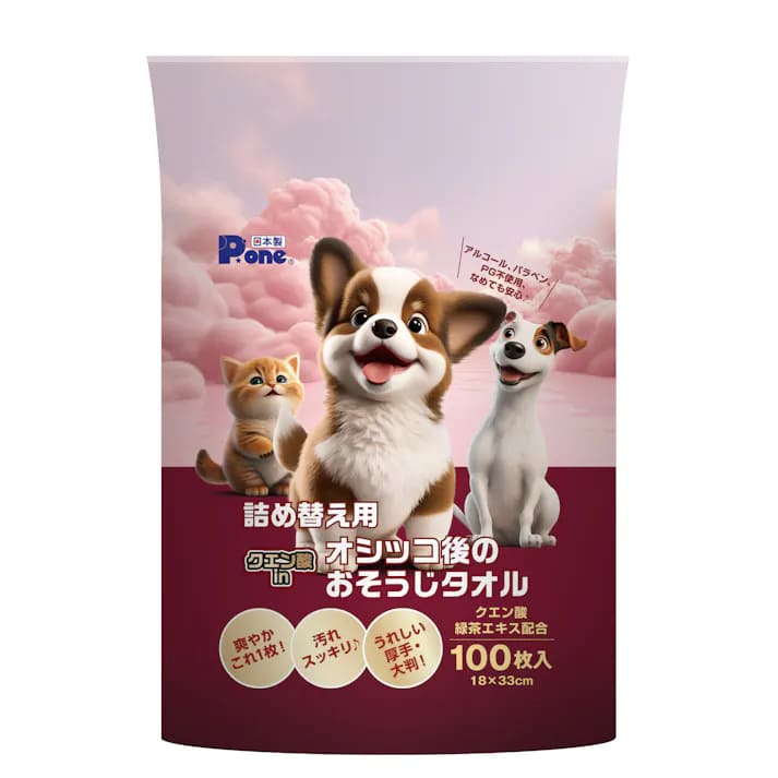 【同梱不可】【2個セット】第一衛材 クエン酸inオシッコ後のおそうじタオル　詰め替え用100枚