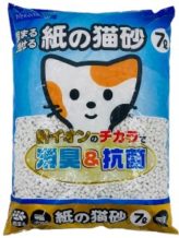 【同梱不可】【2個セット】ペットライブラリー　nekoneru 固まる流せる紙の猫砂 7L