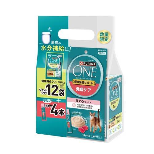 乐天商城 - 【同梱不可】【3個セット】 ネスレ日本 ピュリナワンパウチおやつ付き水分補給セット　健康寿命ケア7歳以上　チキングレービ