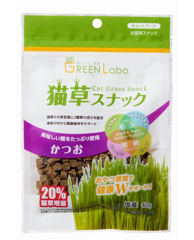 【同梱不可】【5個セット】有限会社エイムクリエイツ GL猫草スナック　かつお味40g