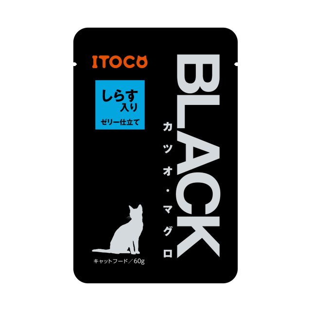【同梱不可】【32個セット】株式会社イトウアンドカンパニーリミテッド BLACK　カツオ・マグロ　しらす入りゼリー仕立て60g