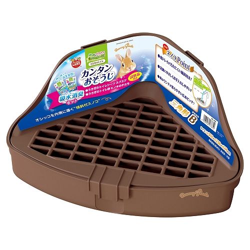 【同梱不可】【2個セット】株式会社マルカン うさぎのカンタンおそうじトイレ　三角形B　吸水消臭セット