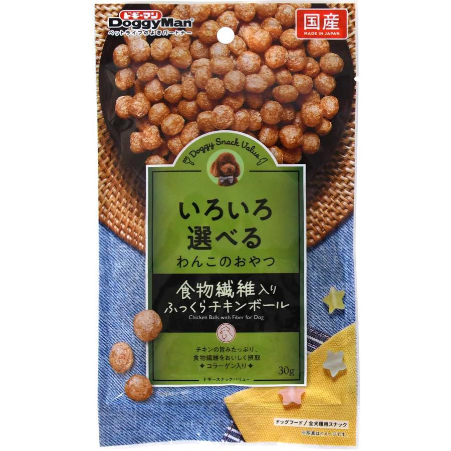 【同梱不可】【12個セット】 株式会社マルカン ドギースナックバリュー 食物繊維入り ふっくらチキンボール 30g
