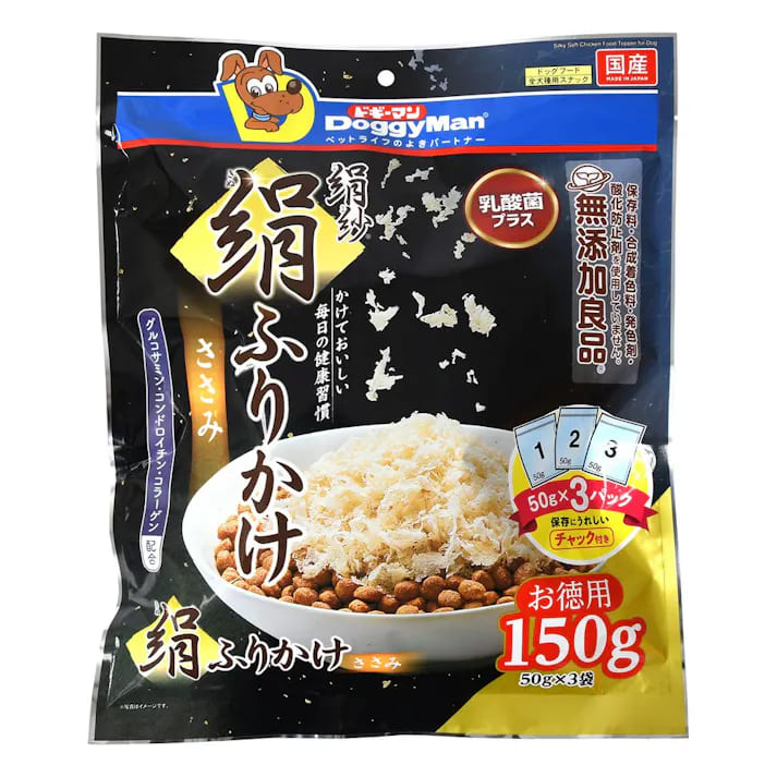 【同梱不可】【6個セット】ドギーマンハヤシ 絹紗　絹ふりかけ　ささみ150g（50g×3袋）
