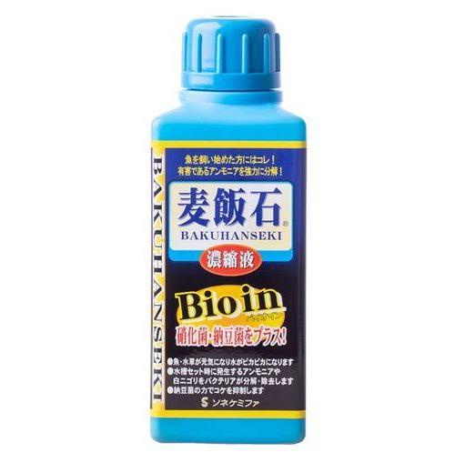 【注意事項】 ・メーカーの都合等により、パッケージ及び内容量、生産地、などが変更される場合がございます。ご了承ください。 ・当店では地球環境への配慮およびお手頃価格での商品の提供のため、簡易的な梱包とさせていただいております。 ・箱潰れなど、製品をご利用いただくのに問題がない場合の返品・交換対応はお受けできません ※期限のある商品について ・賞味期限や消費期限がある商品については、すべて期限まで2ヶ月以上のものを取り扱っております。個別のお問い合わせはご遠慮いただきますようお願い申し上げます。 ・期限が迫った商品は、別途アウトレット商品として販売させていただいております。 商品説明■　商品詳細麦飯石濃縮液は、岐阜県産最高級麦飯石の微粒子が、水質を改善。多種の天然ミネラル成分を溶出するため、魚・水草・バクテリアを活性化させる効果があります。 さらに有害なアンモニアも吸着するため、水替えサイクルの軽減にも繋がります。Bioinは、2種類のバクテリアを配合したことで、水槽内の白ニゴリ・ニオイ・コケ等の問題を解決することが出来ます。 4948465201753■　原産国日本■　メーカー株式会社ソネケミファ■　広告文責ライフジェネレーション株式会社 TEL:06-6809-2484