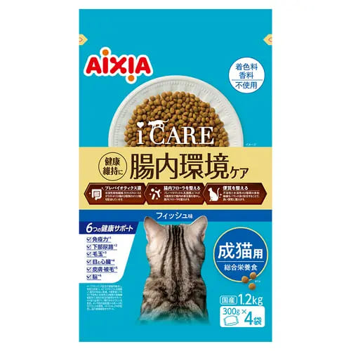 乐天商城 - 【同梱不可】【6個セット】アイシア i　CARE　キャットドライ　フィッシュ味1．2kg