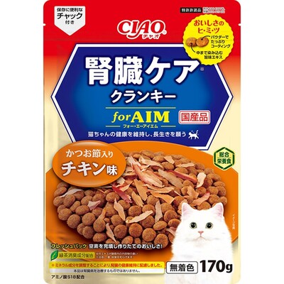 乐天商城 - 【同梱不可】【24個セット】 いなばペットフード CIAO　腎臓ケアクランキー　かつお節入り　チキン味170g