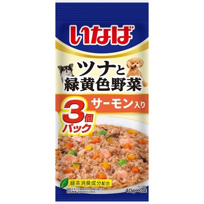 【注意事項】 ・メーカーの都合等により、パッケージ及び内容量、生産地、などが変更される場合がございます。ご了承ください。 ・当店では地球環境への配慮およびお手頃価格での商品の提供のため、簡易的な梱包とさせていただいております。 ・箱潰れなど、製品をご利用いただくのに問題がない場合の返品・交換対応はお受けできません ※期限のある商品について ・賞味期限や消費期限がある商品については、すべて期限まで2ヶ月以上のものを取り扱っております。個別のお問い合わせはご遠慮いただきますようお願い申し上げます。 ・期限が迫った商品は、別途アウトレット商品として販売させていただいております。 商品説明■　商品詳細 人気の緑黄色野菜パウチシリーズのツナベース。ツナのフレークに緑黄色野菜とわんちゃんの好きな素材をトッピング。鶏肉・牛肉不使用のため、お肉にアレルギーのあるわんちゃんにも安心して食べられます。 4901133779800■　生産国中国(自社工場) ■　メーカーいなばペットフード株式会社■　広告文責 ライフジェネレーション株式会社 TEL:06-6809-2484　