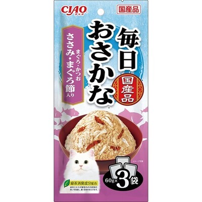 【注意事項】 ・メーカーの都合等により、パッケージ及び内容量、生産地、などが変更される場合がございます。ご了承ください。 ・当店では地球環境への配慮およびお手頃価格での商品の提供のため、簡易的な梱包とさせていただいております。 ・箱潰れなど、製品をご利用いただくのに問題がない場合の返品・交換対応はお受けできません ※期限のある商品について ・賞味期限や消費期限がある商品については、すべて期限まで2ヶ月以上のものを取り扱っております。個別のお問い合わせはご遠慮いただきますようお願い申し上げます。 ・期限が迫った商品は、別途アウトレット商品として販売させていただいております。 商品説明■　商品詳細 お魚の美味しさをしっかり味わえるパウチ。まぐろとかつおのフレークに猫ちゃんの好きなまぐろ節をトッピングしました。 ・ソフトゼリータイプ ・緑茶消臭成分配合 ・3袋入りで多頭飼いの家庭でも便利です。 4901133803161■　原産国日本■　メーカーいなばペットフード株式会社■　広告文責 ライフジェネレーション株式会社 TEL:06-6809-2484　