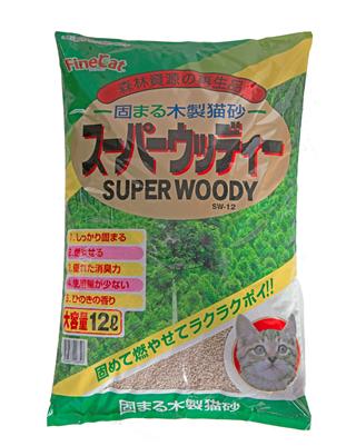 【同梱不可】 【5個セット】 常陸化工株式会社　ファインキャット　スーパーウッディー12L
