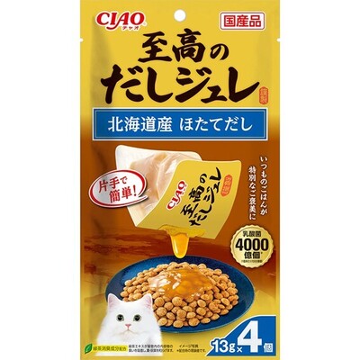 【同梱不可】【12個セット】いなばペットフード CIAO　至高のだしジュレ　北海道産　ほたてだし13g×4P