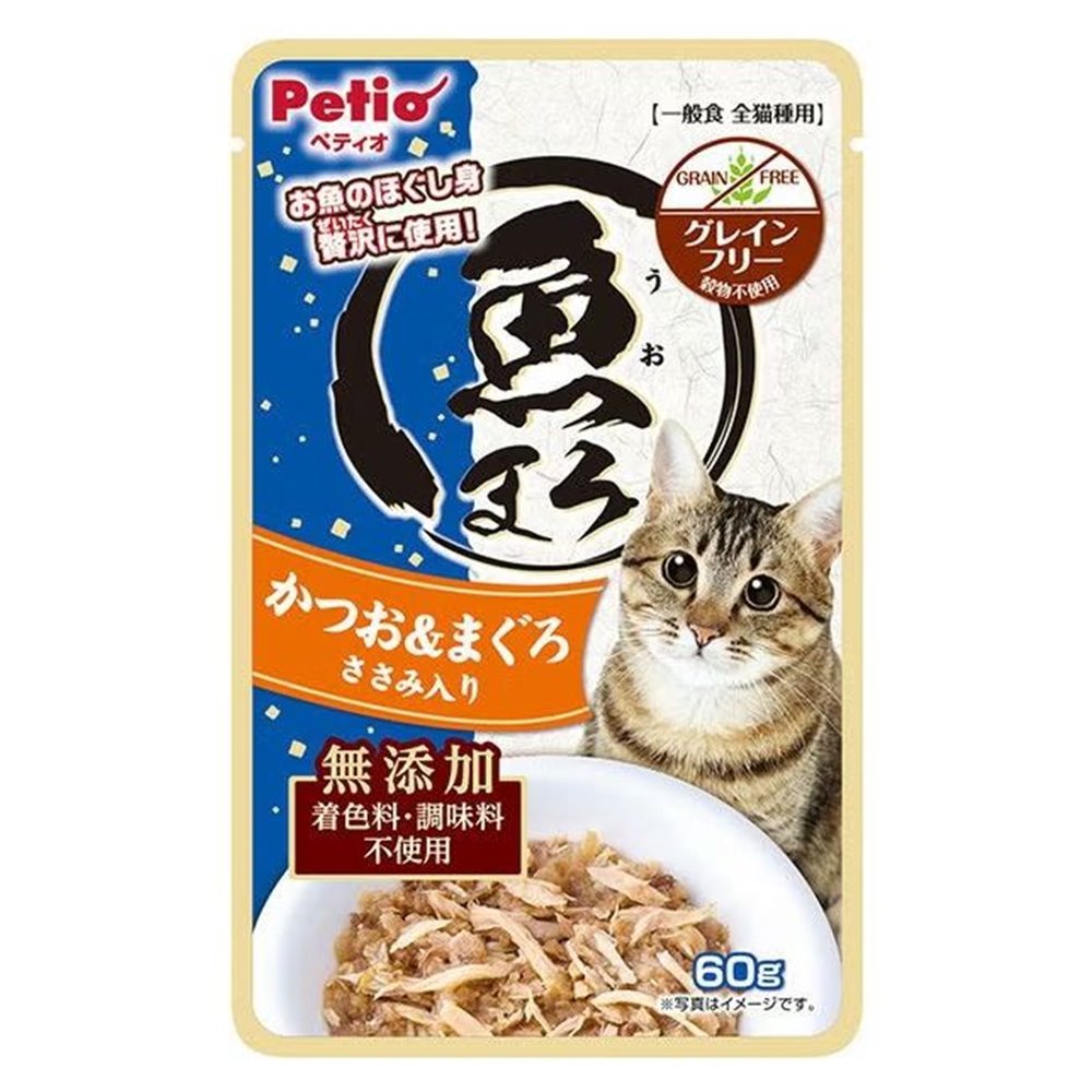 【注意事項】 ・メーカーの都合等により、パッケージ及び内容量、生産地、などが変更される場合がございます。ご了承ください。 ・当店では地球環境への配慮およびお手頃価格での商品の提供のため、簡易的な梱包とさせていただいております。 ・箱潰れなど、製品をご利用いただくのに問題がない場合の返品・交換対応はお受けできません ※期限のある商品について ・賞味期限や消費期限がある商品については、すべて期限まで2ヶ月以上のものを取り扱っております。個別のお問い合わせはご遠慮いただきますようお願い申し上げます。 ・期限が迫った商品は、別途アウトレット商品として販売させていただいております。 商品説明■　商品詳細 お魚のほぐし身を贅沢に使用。旨みぎゅぎゅっと、あふれるおいしさ。ささみ入り。 ・温めると一層美味しくなります。 ・グレインフリー穀物不使用。 ・着色料・調味料不使用。 4903588146527■　原産国フィリピン共和国■　メーカー株式会社ペティオ■　広告文責 ライフジェネレーション株式会社 TEL:06-6809-2484　