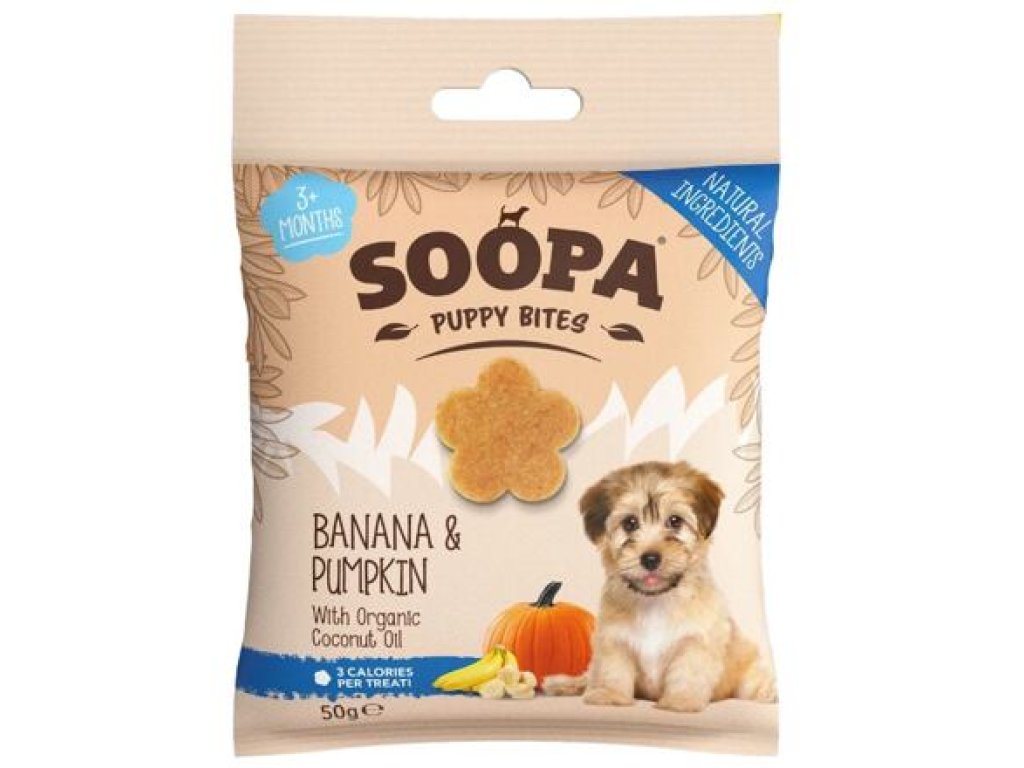 【同梱不可】ハヤブサ　Banana　＆　Pumpkin　Bites　for　Puppies50g