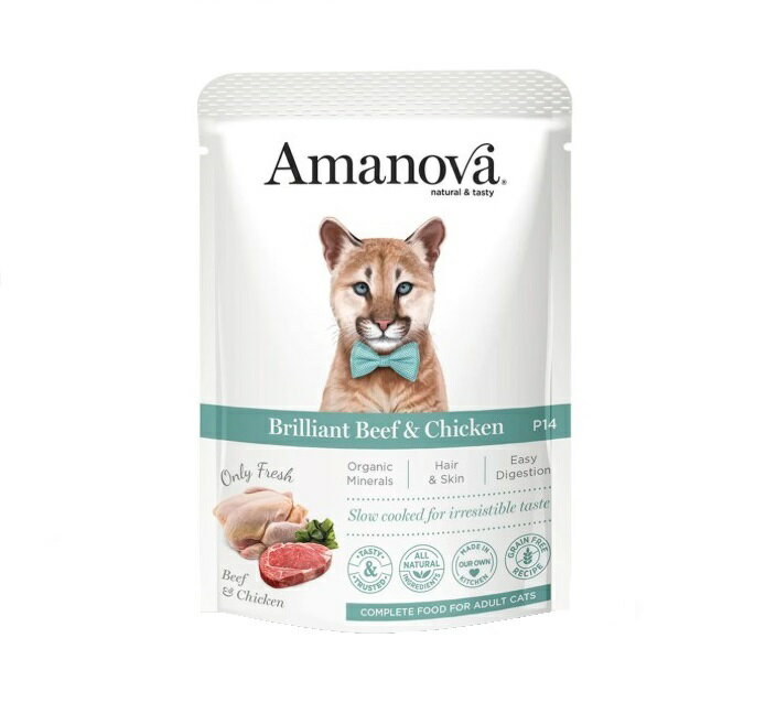 Other Wet Food - 【同梱不可】【12個セット】 ハヤブサ Amanova Pouch Brilliant Beef ＆ Chicken 85g