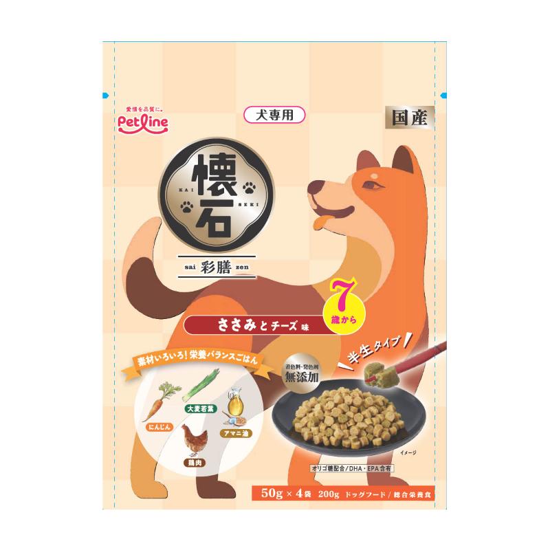 Old Dogs - 【同梱不可】【24個セット】 ペットライン 懐石彩膳　7歳から　ささみとチーズ味200g