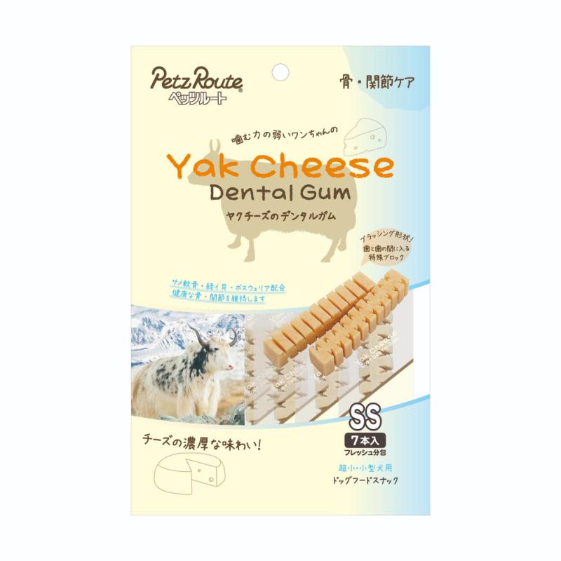乐天商城 - 【同梱不可】【3個セット】ペッツルート ヤクチーズのデンタルガムSS　骨・関節ケア7本入