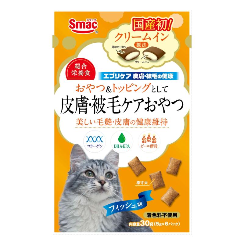 【同梱不可】【20個セット】スマック エブリケア猫　クリームイン　皮膚・被毛の健康　フィッシュ味30g