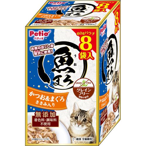 【注意事項】 ・メーカーの都合等により、パッケージ及び内容量、生産地、などが変更される場合がございます。ご了承ください。 ・当店では地球環境への配慮およびお手頃価格での商品の提供のため、簡易的な梱包とさせていただいております。 ・箱潰れなど、製品をご利用いただくのに問題がない場合の返品・交換対応はお受けできません ※期限のある商品について ・賞味期限や消費期限がある商品については、すべて期限まで2ヶ月以上のものを取り扱っております。個別のお問い合わせはご遠慮いただきますようお願い申し上げます。 ・期限が迫った商品は、別途アウトレット商品として販売させていただいております。 商品説明■　商品詳細お魚のほぐし身を贅沢に使用したウェットフードです。ささみ入り。温めると一層美味しくなります。グレインフリー穀物不使用。着色料・調味料不使用。 4903588144578■　原材料かつお、まぐろ、ささみ、増粘安定剤（カラギーナン）■　メーカーペティオ ■　広告文責ライフジェネレーション株式会社 TEL:06-6809-2484　