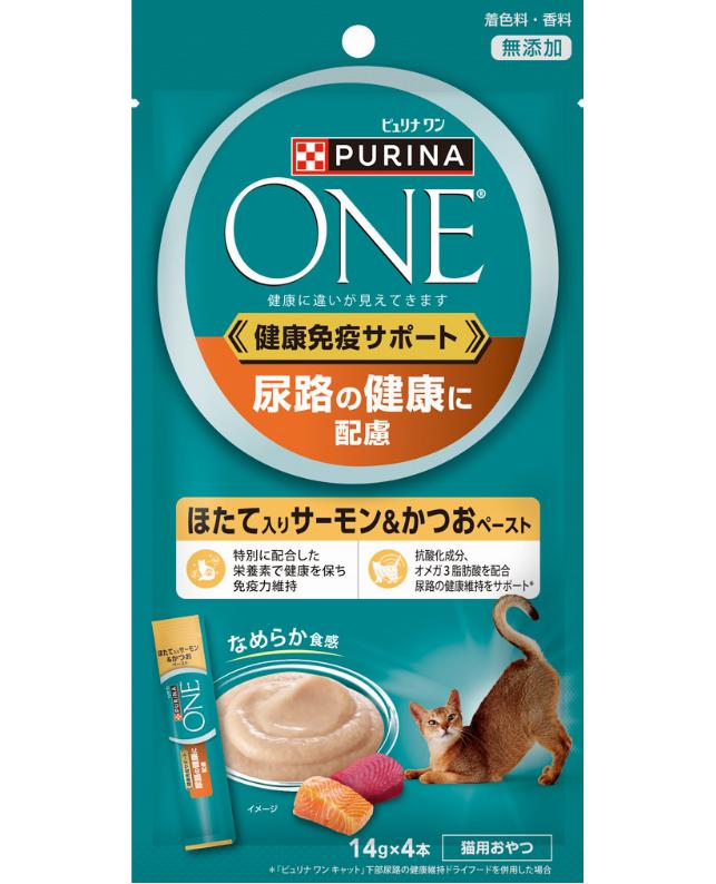 【注意事項】 ・メーカーの都合等により、パッケージ及び内容量、生産地、などが変更される場合がございます。ご了承ください。 ・当店では地球環境への配慮およびお手頃価格での商品の提供のため、簡易的な梱包とさせていただいております。 ・箱潰れなど、製品をご利用いただくのに問題がない場合の返品・交換対応はお受けできません ※期限のある商品について ・賞味期限や消費期限がある商品については、すべて期限まで2ヶ月以上のものを取り扱っております。個別のお問い合わせはご遠慮いただきますようお願い申し上げます。 ・期限が迫った商品は、別途アウトレット商品として販売させていただいております。 商品説明■　商品特徴「健康免疫サポート」で健康を保ち猫本来の免疫力を維持。抗酸化成分、オメガ3脂肪酸を配合。尿路の健康維持をサポート。ほたて、サーモン、かつおの味わいのペーストで美味しく健康ケア。 4902201204231■　原材料かつお、でんぷん、サーモン、ほたて、大豆油、たんぱく加水分解物、フィッシュオイル（オメガ3脂肪酸源）、フィッシュエキス、クランベリーエキス、酵母細胞壁（βグルカン源）、増粘安定剤（グァーガム）、調味料、ミネラル類（Ca）、ビタミン類（コリン、E）、アミノ酸類（タウリン）■　メーカーネスレ日本株式会社■　広告文責ライフジェネレーション株式会社 TEL:06-6809-2484