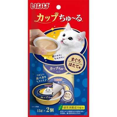 Rakuten - 【同梱不可】【6個セット】 いなばペットフード カップちゅーる　まぐろ　ほたて味2個
