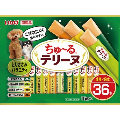 【注意事項】 ・メーカーの都合等により、パッケージ及び内容量、生産地、などが変更される場合がございます。ご了承ください。 ・当店では地球環境への配慮およびお手頃価格での商品の提供のため、簡易的な梱包とさせていただいております。 ・箱潰れなど、製品をご利用いただくのに問題がない場合の返品・交換対応はお受けできません ※期限のある商品について ・賞味期限や消費期限がある商品については、すべて期限まで2ヶ月以上のものを取り扱っております。個別のお問い合わせはご遠慮いただきますようお願い申し上げます。 ・期限が迫った商品は、別途アウトレット商品として販売させていただいております。 商品説明■　商品詳細 ほろっと崩れる自然な固さで、こぼれにくく食べやすい。 わんちゃんの好きな素材をベースに風味良く仕上げました。 4種類の味が楽しめるバラエティパック。 4901133216466■　原材料【とりささみ】鶏肉（ささみ）、トウモロコシ粉、鶏脂、チキンエキスパウダー、酵母エキス、増粘安定剤（加工でん粉）、ビタミンE、ヘマトコッカス藻色素（アスタキサンチン含有） 【ささみ＆緑黄色野菜】鶏肉（ささみ）、トウモロコシ粉、鶏脂、野菜類（人参、かぼちゃ、いんげん）、チキンエキスパウダー、酵母エキス、増粘安定剤（加工でん粉）、ビタミンE、ヘマトコッカス藻色素（アスタキサンチン含有） 【ささみ＆チーズ】鶏肉（ささみ）、トウモロコシ粉、チーズパウダー、鶏脂、チキンエキスパウダー、酵母エキス、増粘安定剤（加工でん粉）、ビタミンE、ヘマトコッカス藻色素（アスタキサンチン含有） 【ビーフ＆ささみ】牛肉、トウモロコシ粉、鶏肉（ささみ）、ビーフエキス、酵母エキス、増粘安定剤（加工でん粉）、ビタミンE、ヘマトコッカス藻色素（アスタキサンチン含有）■　メーカーいなばペットフード■　広告文責 ライフジェネレーション株式会社 TEL:06-6809-2484　