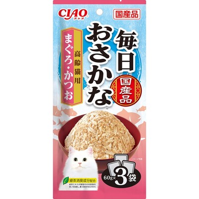 【注意事項】 ・メーカーの都合等により、パッケージ及び内容量、生産地、などが変更される場合がございます。ご了承ください。 ・当店では地球環境への配慮およびお手頃価格での商品の提供のため、簡易的な梱包とさせていただいております。 ・箱潰れなど、製品をご利用いただくのに問題がない場合の返品・交換対応はお受けできません ※期限のある商品について ・賞味期限や消費期限がある商品については、すべて期限まで2ヶ月以上のものを取り扱っております。個別のお問い合わせはご遠慮いただきますようお願い申し上げます。 ・期限が迫った商品は、別途アウトレット商品として販売させていただいております。 商品説明■　商品詳細お魚の美味しさをしっかり味わえるパウチ。まぐろとかつおのフレークに猫ちゃんの好きな白身をトッピングしました。3袋入りで多頭飼いのご家庭でも便利です。 4901133803185■　原材料魚介類（まぐろ、かつお、かつお節エキス）、寒天、コラーゲンペプチド、糖類（オリゴ糖等）、植物性油脂、ミネラル類（Na、P、Cl）、増粘多糖類、調味料（アミノ酸）、ビタミンE、紅麹色素、緑茶エキス■　メーカーいなばペットフード■　広告文責ライフジェネレーション株式会社 TEL:06-6809-2484　