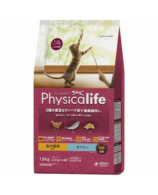乐天商城 - 【同梱不可】　 ユニ・チャーム Physicalife　室内猫用　まぐろ入り1．8kg