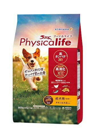 乐天商城 - 【同梱不可】 ユニ・チャーム Physicalife 成犬用 チキン&大豆入り 800g