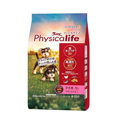  ユニ・チャーム Physicalife 子犬用 チキン&大豆入り 800g