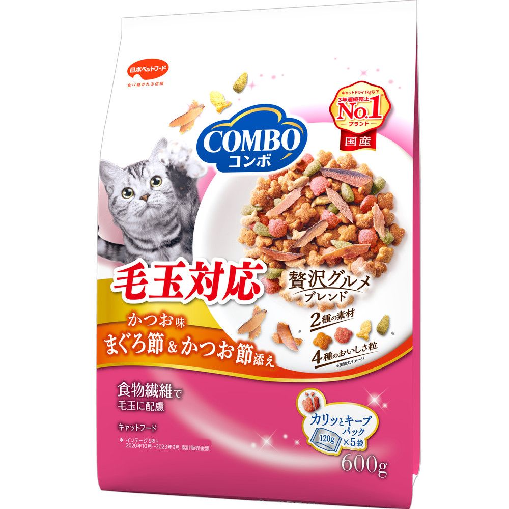 Other Wet Food - 【同梱不可】【3個セット】 日本ペットフード コンボキャット毛玉対応かつお味・まぐろ節・かつお節添え600g