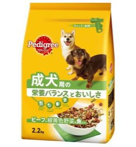 【同梱不可】【6個セット】マースジャパンリミテッド ペディグリー成犬用旨みビーフ＆緑黄色野菜＆魚入り2.2kg