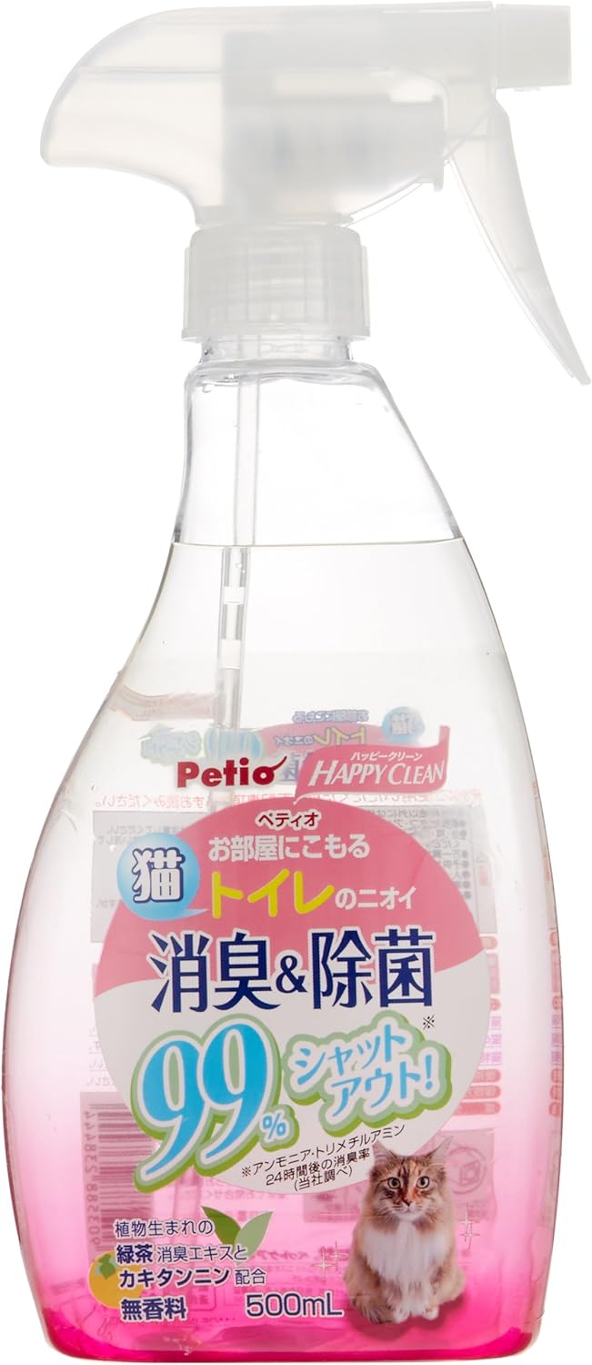 【同梱不可】【3個セット】ペティオ ペティオハッピークリーン猫トイレのニオイ消臭&除菌500mL