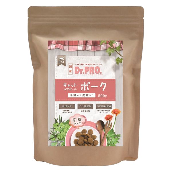 【同梱不可】【12個セット】 ニチドウ Dr.PRO. キャットヘアボール ポーク 500g