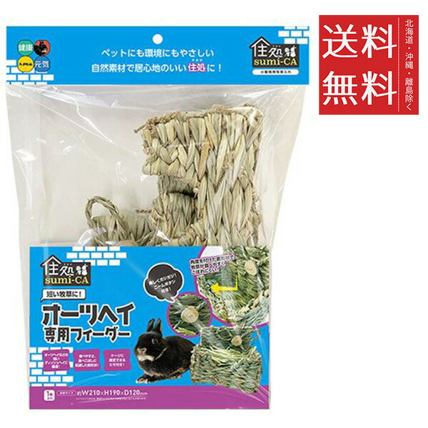 【注意事項】 ・メーカーの都合等により、パッケージ及び内容量、生産地、などが変更される場合がございます。ご了承ください。 ・当店では地球環境への配慮およびお手頃価格での商品の提供のため、簡易的な梱包とさせていただいております。 ・箱潰れなど、製品をご利用いただくのに問題がない場合の返品・交換対応はお受けできません ※期限のある商品について ・賞味期限や消費期限がある商品については、すべて期限まで2ヶ月以上のものを取り扱っております。個別のお問い合わせはご遠慮いただきますようお願い申し上げます。 ・期限が迫った商品は、別途アウトレット商品として販売させていただいております。 ハイペット 住処sumi-CA オーツヘイ 専用フィーダー ×3個■　商品詳細 オーツヘイなどの短いディッシュヘイに最適な自然素材の牧草入れ！ オーツヘイなどのお皿で与えるディッシュヘイに最適。 角度を付けた底形状で食べやすさや食べこぼしに配慮。 歯の健康にニームボタン付き。 イタズラ防止にケージ固定用ヒモ付き。 4977007036812■　サイズ210×190×120mm■　原材料本体主要部：ネピアグラス（ワラ） 付属部：ニーム（天然木） 本体背面骨組み：バンブー（竹） ボタン：ニーム（天然木） 紐：ジュート（麻）、ココナッツ繊維■　販売元ハイペット株式会社■　広告文責 ライフジェネレーション株式会社 TEL:06-6809-2484　