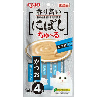 【同梱不可】【6個セット】いなば CIAO にぼしちゅーる かつお 煮干入り 14g×4P