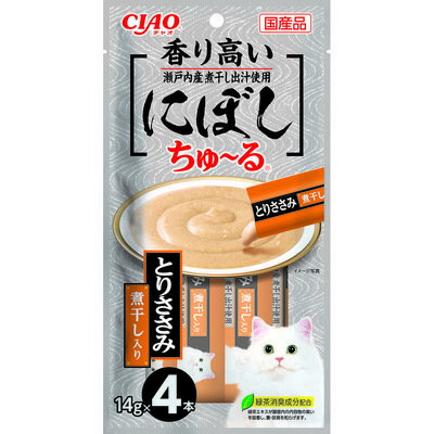 【同梱不可】【6個セット】いなば CIAO にぼしちゅーる とりささみ 煮干入り 14g×4P