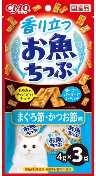【同梱不可】【48個セット】いなば いなば CIAO　香り立つお魚ちっぷ　まぐろ節・かつお節味 4g×3袋