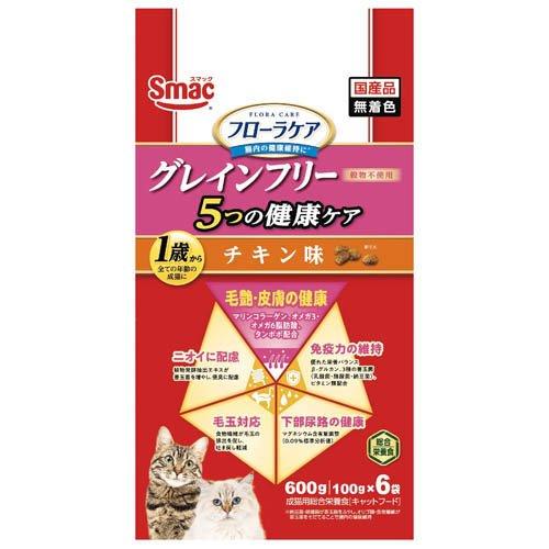 乐天商城 - 【同梱不可】【3個セット】スマック フローラケア猫5つの健康ケア毛艶皮膚チキン味600g