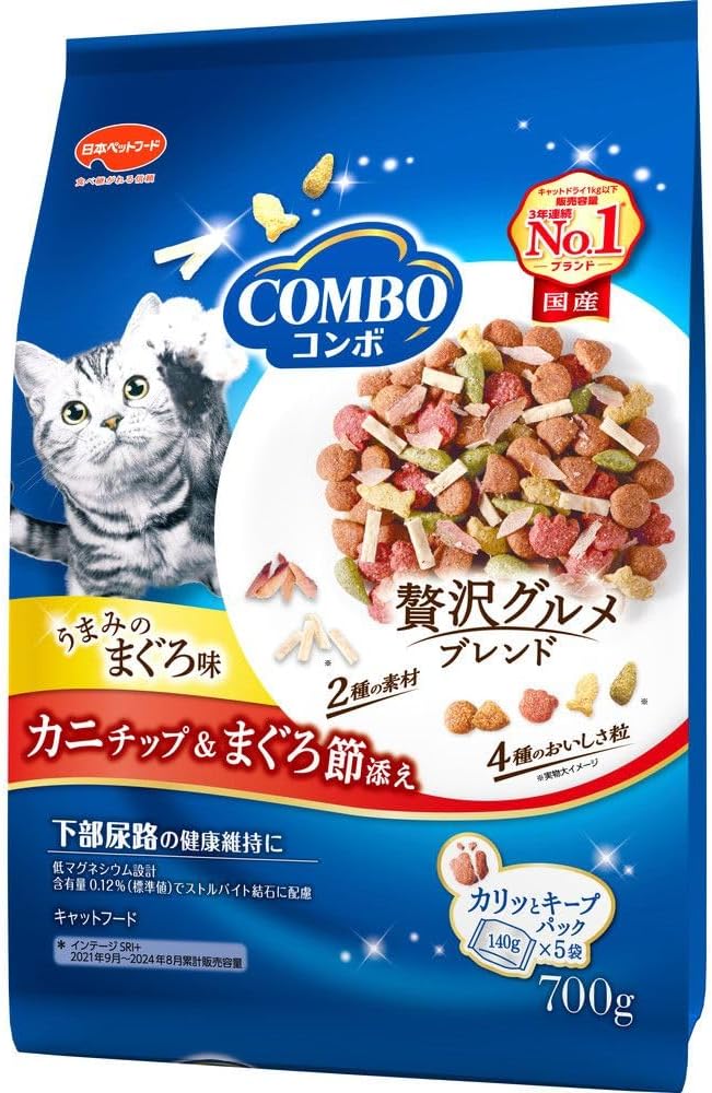 Other Wet Food - 【同梱不可】【6個セット】日本ペットフード コンボ　キャット　まぐろ味・カニチップ・まぐろ節添え 700g