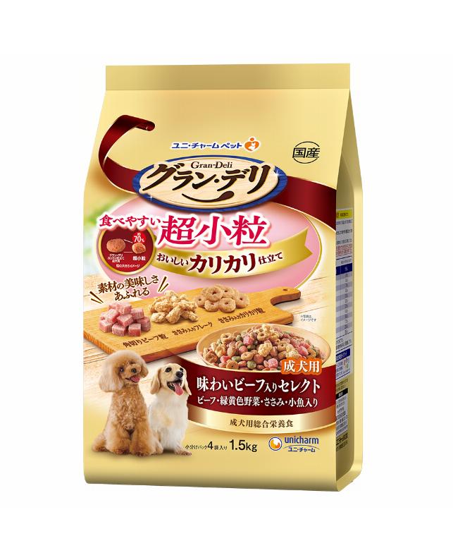Dog Food - 【同梱不可】【4個セット】 グラン・デリカリカリ仕立て成犬用食べやすい超小粒 1．5kg