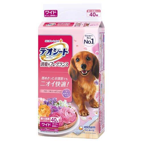【同梱不可】【3個セット】 ユニ・チャーム デオシート消臭＆フレグランスフローラルシャボンの香りワイド 40枚
