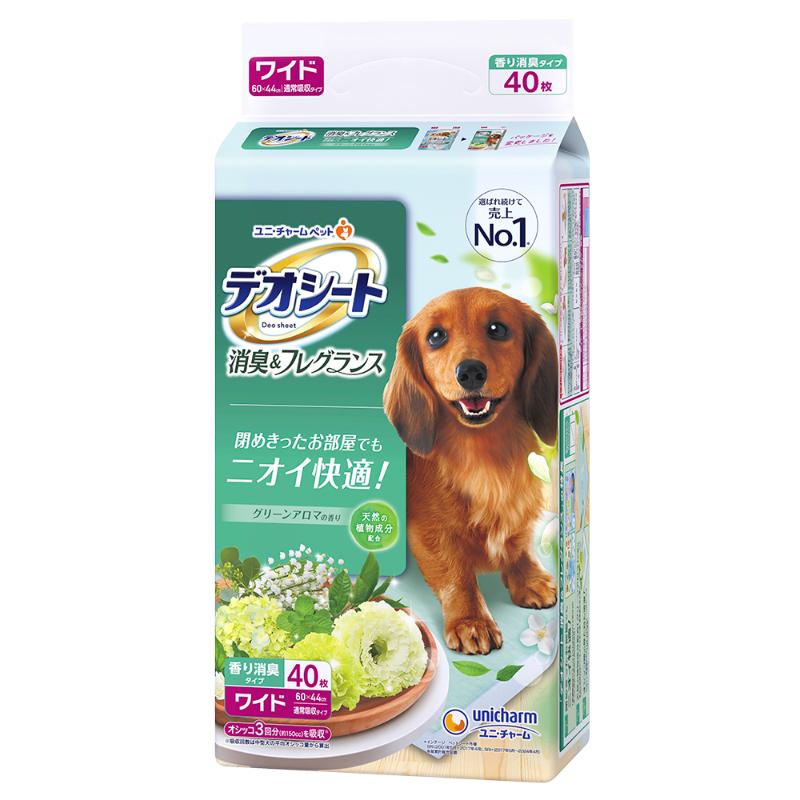 【同梱不可】【6個セット】 ユニ・チャーム デオシート消臭＆フレグランスグリーンアロマの香りワイド 40枚