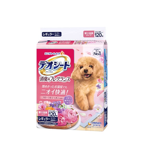 ユニチャームペット 【同梱不可】【3個セット】デオシート消臭＆フレグランスフローラルシャボンの香りレギュラー 120枚