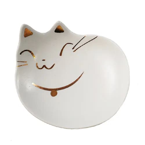 貝沼産業 【同梱不可】【3個セット】猫の耳おやつ用小皿 白