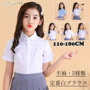 ブラウス キッズ 半袖 白ブラウス ホワイト 白 ブルー 無地 シャツ 子供服 リボン袖 バブルスリーブ レース フリル ホワイトシャツ ブルーシャツ 丸襟 110 120 130 140 150 160 170 180 大きいサイズ