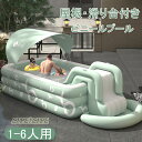 【本日限定クーポンで10%OFF】プール 大型 家庭用プール 子供用プール 滑り台付きプール ビニールプール エアープール 屋根付きプール 自動膨脹 電動ポンプ付き 滑り台付き 空気入れ 屋外用 水遊び お庭 芝生遊び 猛暑対策