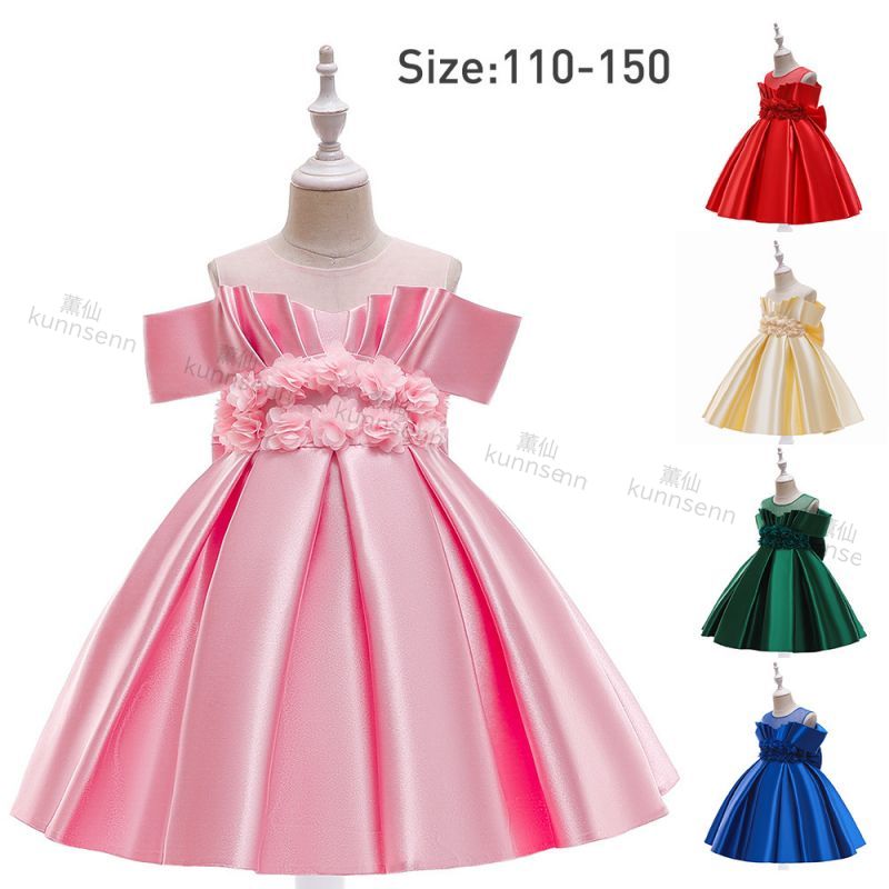 子供ドレス ジュニアドレス 演奏会 結婚式 キッズ こども コンクール 子供服 女の子 フォーマル 5色 110-150cm