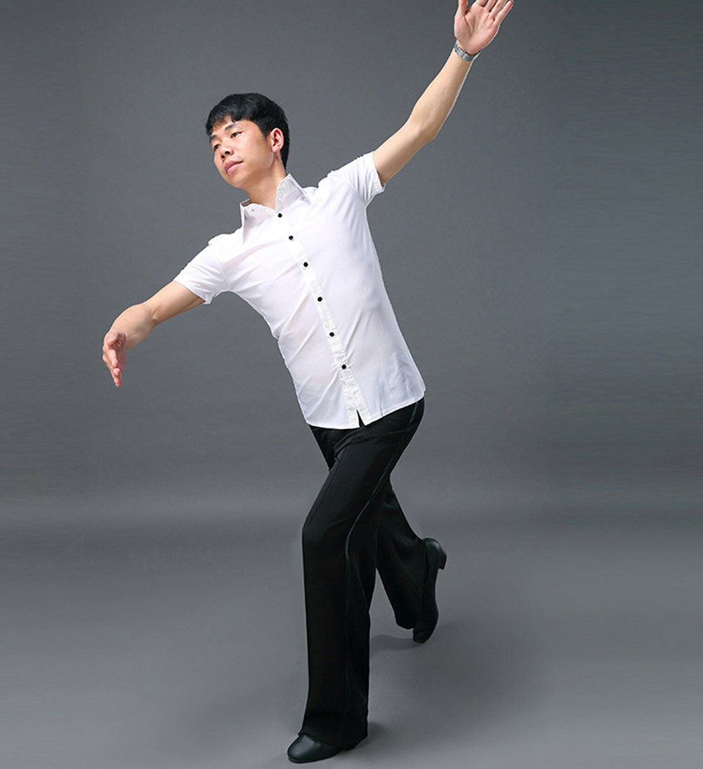乐天商城 - 社交ダンスパンツ ラテン パンツ メンズ ラテンダンスパンツ 衣装 練習 社交ダンスズボン 無地 黒 ダンスウェア レッスン着 競技用 モダン スタンダー 男性ダンス衣装 デモ用