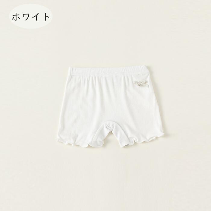 2枚セット スパッツ キッズ 女の子 女児 3分丈 綿95 夏 薄手 オーバーパンツ 子供 下着 インナーウエア 女子服 ジュニア こどもファッション ショーツ 90cm リボ付き かわいい - 2